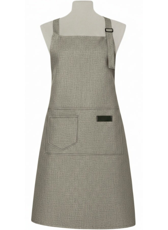 High-End Kitchen Apron Oil Proof Dirt Proof Dust Proof – Professional Bib Apron with Modern Stylish Design – Heavy Duty Wear-Resistant Fabric with Adjustable Shoulder Straps and Front Pockets – Premium Work Apron for Cooking, Chef, Barista, Cafe, Baking, BBQ, Craft and Art Work - Image 1